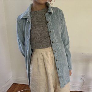Vintage Light Blue Corduroy Button up down Shirt